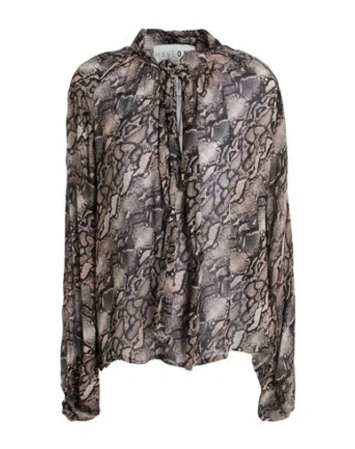 Haveone Woman Top Taupe Size M Viscose, Wool In Gray