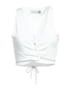 Haveone Woman Top White Size M Polyester, Elastic Fibres