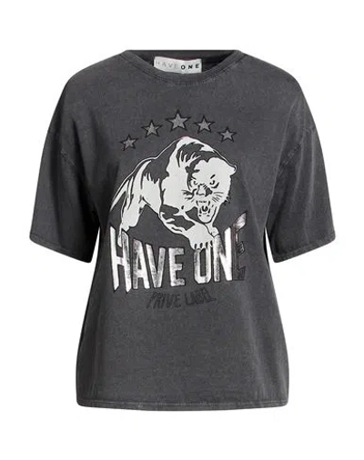 Haveone Woman T-shirt Charcoal Size Onesize Cotton In Gray