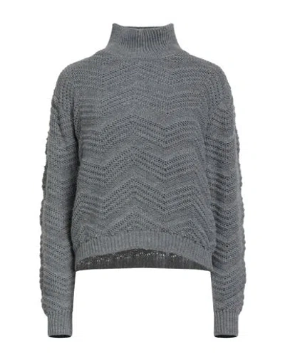 Haveone Woman Turtleneck Grey Size Onesize Acrylic, Polyester In Gray