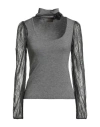 Haveone Woman Turtleneck Grey Size Onesize Viscose, Polyester, Polyamide In Gray