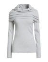 Haveone Woman Turtleneck Light Grey Size Onesize Viscose, Polyester, Polyamide In Gray