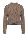 Haveone Woman Turtleneck Taupe Size Onesize Acrylic, Polyamide, Mohair Wool, Virgin Wool, Elastane In Grey