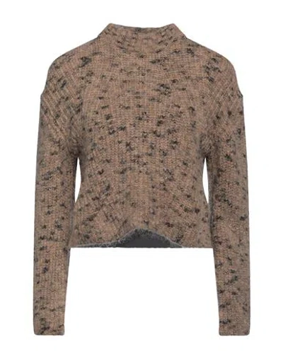 Haveone Woman Turtleneck Taupe Size Onesize Acrylic, Polyamide, Mohair Wool, Virgin Wool, Elastane In Grey
