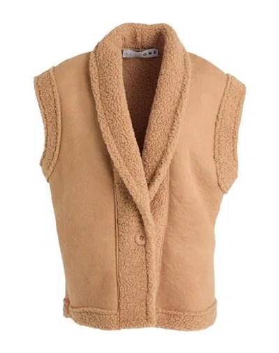 Haveone Woman Vest Camel Size M Polyester, Elastane In Brown