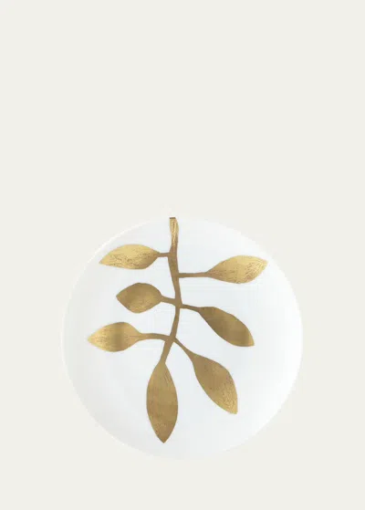 Haviland & Parlon Daphne Gold-leaf Dessert Plate, White