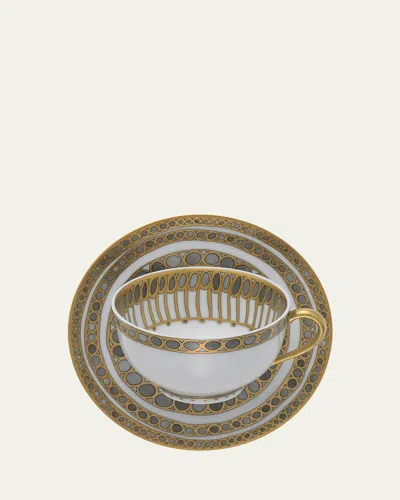 HAVILAND & PARLON SYRACUSE TAUPE CUP & SAUCER