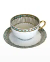 Haviland & Parlon Syracuse Turquoise Cup And Saucer In Multi