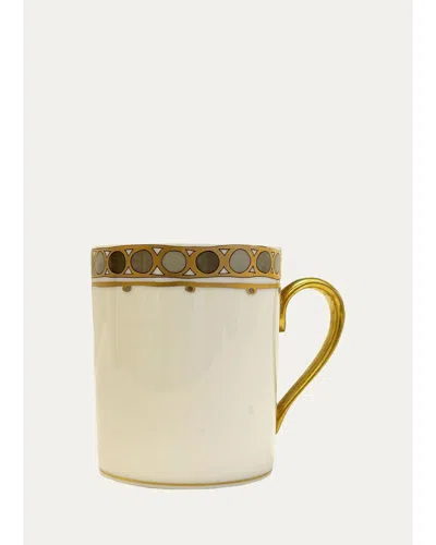 Haviland & Parlon Taupe Patterned Mug In Gold