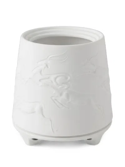 Haviland Embossed Reindeer Tea Light Holder In White