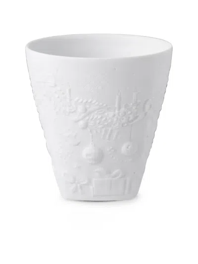 Haviland Xmas Relief-detail Tea Light Holder In White