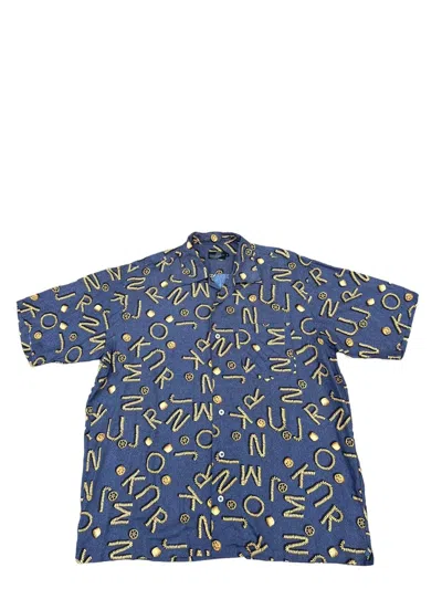 Pre-owned Hawaiian Shirt Vintage Junko Koshino For Men Oversized  In Blue