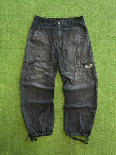 Pre-owned Hawaiian Shirt X Quiksilver Vintage Y2k Quiksilver Cargo Faded Black Baggy Pants