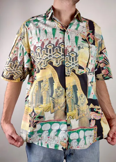 Pre-owned Hawaiian Shirt X Vintage 90's Utopia Pharaoh Pyramid Travis Scott All Overprint Shirt (size Xl) In Multicolor