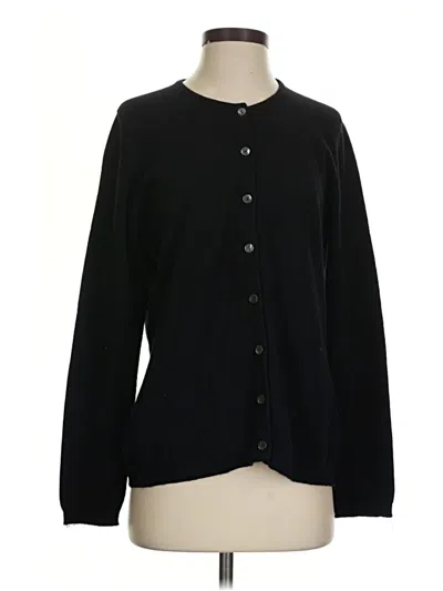 Pre-owned Hawico Cashmere Cardigan Sweater In Black
