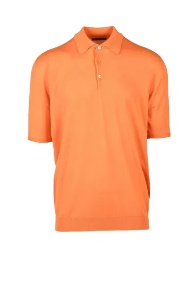 Hawico Orange Cotton Knit Polo