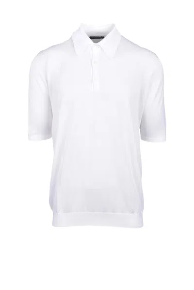Hawico White Knit Cotton Polo Shirt