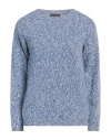 Hawico Woman Sweater Blue Size L Lambswool, Cashmere