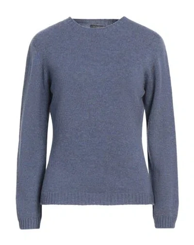 Hawico Woman Sweater Slate Blue Size M Cashmere