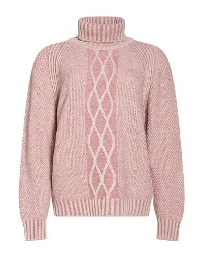 Hawico Woman Turtleneck Antique Rose Size S Cashmere In Pink