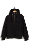 Hawke And Co Cotton 4-pocket Hooded Jacket In Black
