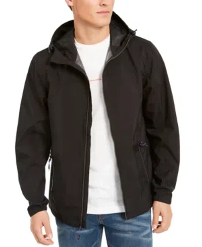 Hawke & Co. Men's All-season Lightweight Stretch Hooded Rain Jacket In Black