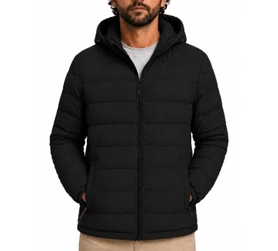 Hawke & Co. Men's Bryant Stretch Insulated Hooded Jacket In Black