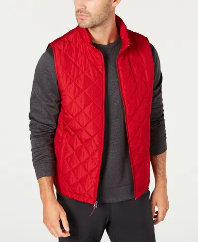 Hawke & Co. Men's Diamond Quilted Heritage Vest, Created For Macy's In Chilli Pepper