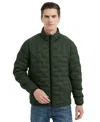 Hawke & Co. Men's Stand Collar Lightweight Warm Cube Jacket In Green