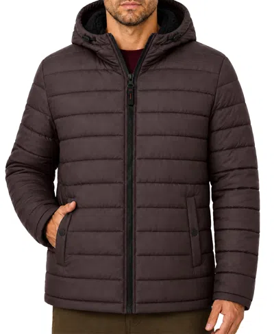 Hawke & Co. Men's Stretch Hooded Sherpa Lined Jacket In Espresso