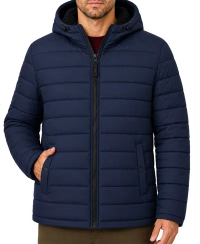 Hawke & Co. Men's Stretch Hooded Sherpa Lined Jacket In Hawke Navy