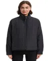 Hawke & Co. Women's Crinkle Oversized Quilted Jacket In Black