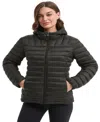 Hawke & Co. Women's Packable Quilted Hooded Puffer Jacket In Black