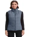Hawke & Co. Women's Rail Quilt Packable Puffer Vest In Gray