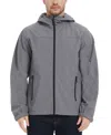 Hawke & Co. Men's All-season Lightweight Stretch Hooded Rain Jacket In Sharkskin