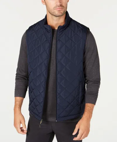 Hawke & Co. Men's Diamond Quilted Vest, Created For Macy's In Hawke Navy