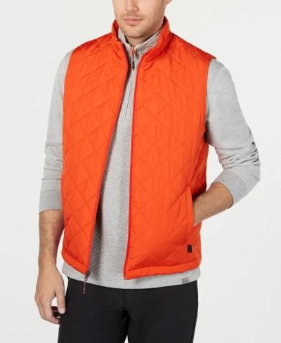 Hawke & Co. Men's Diamond Quilted Vest, Created For Macy's In Princeton Orange