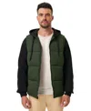 Hawke & Co. Men's Puffer Vest & Hoodie In Dark Forest
