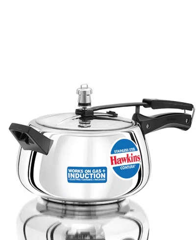 Hawkins 5 Liter Stainless Steel Contura Induction Compatible Pressure Cooker In Silver