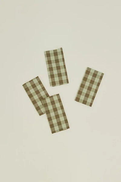 Hawkins New York Essential Gingham Dinner Napkins In Sage/olive At Urban Outfitters