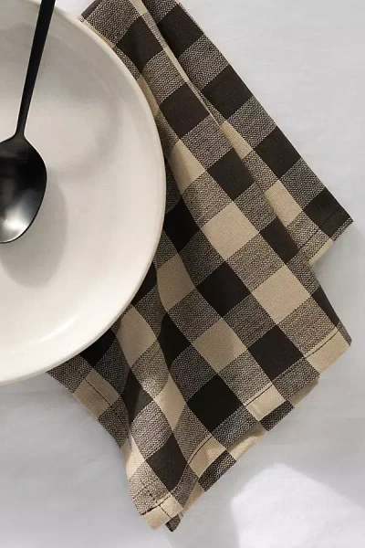 Hawkins New York Essential Gingham Dinner Napkins, Set Of 4 In Black