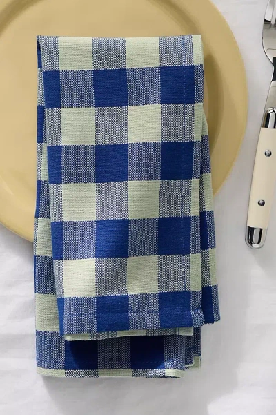 Hawkins New York Essential Gingham Dinner Napkins, Set Of 4 In Blue