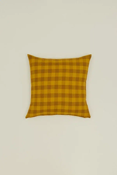 Hawkins New York Essential Gingham Pillow In Mustard/bronze At Urban Outfitters