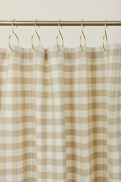 Hawkins New York Essential Gingham Shower Curtain In Ivory/flax At Urban Outfitters