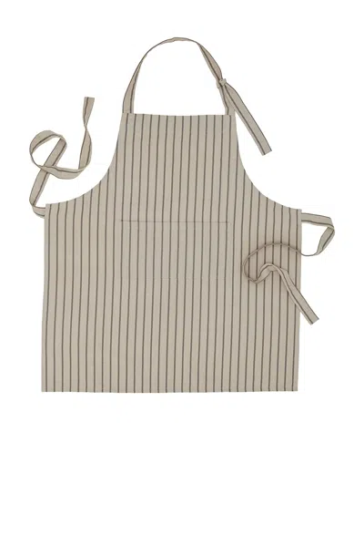 Hawkins New York Essential Striped Apron In Light Grey & Dark Grey