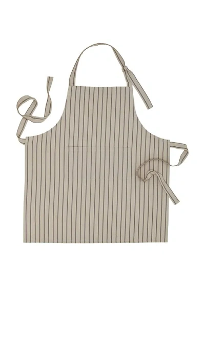 Hawkins New York Essential Striped Apron In Light Grey & Dark Grey
