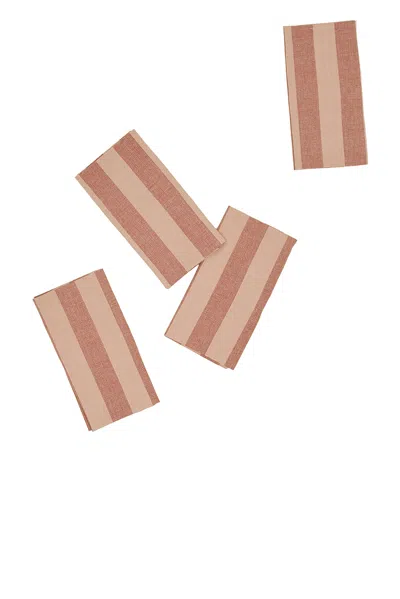 Hawkins New York Essential Striped Dinner Napkin In Brown