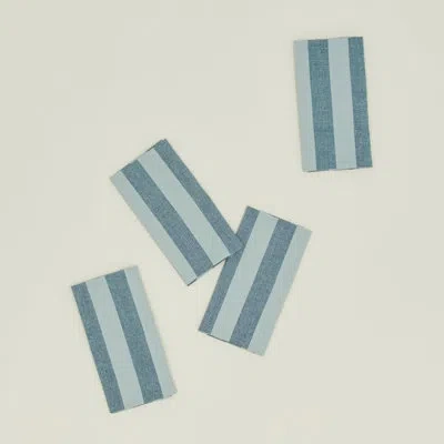 Hawkins New York Essential Striped Dinner Napkin - Set Of 4 In Sky,peacock