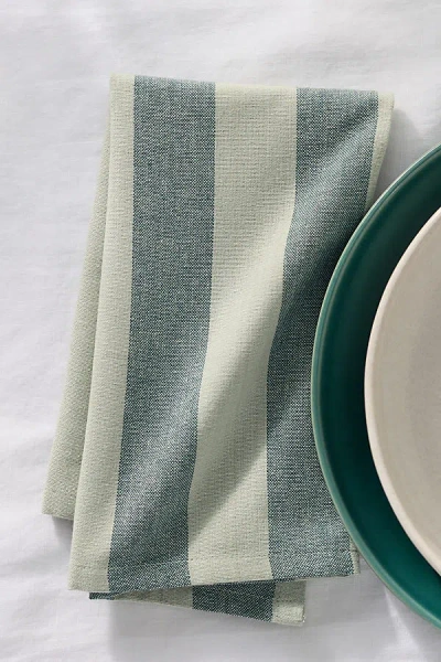 Hawkins New York Essential Striped Dinner Napkins, Set Of 4 In Green