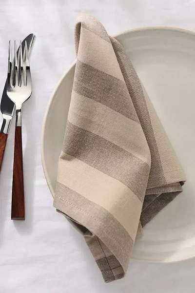 Hawkins New York Essential Striped Dinner Napkins, Set Of 4 In Neutral